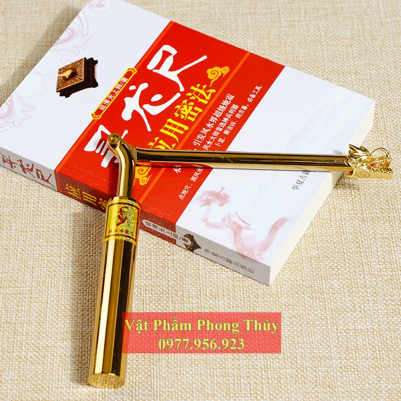 Thước tầm long đầu rồng mạ vàng 24k dạng gập cao cấp