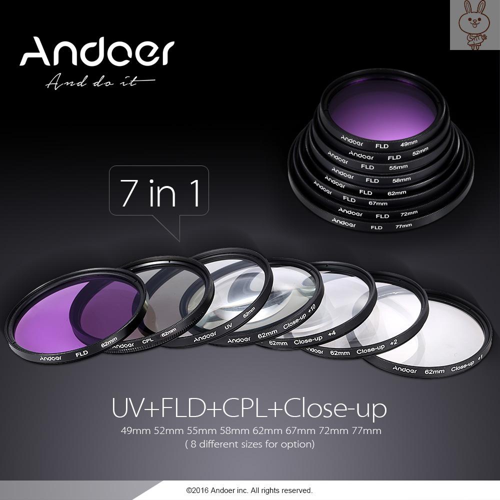 Bộ Lọc Ống Kính Ol Andoer 55mm Uv + Cpl + Fld + Close-Up (+ 1 + 2 + 4 + 10) Kèm Nắp Đậy + Túi Đựng Ống Kính + Túi Đựng Ống Kính + Khăn Lau + Nắp Ống Kính + Túi Đựng Ống Kính + Giá Đỡ Hình Hoa Tulips