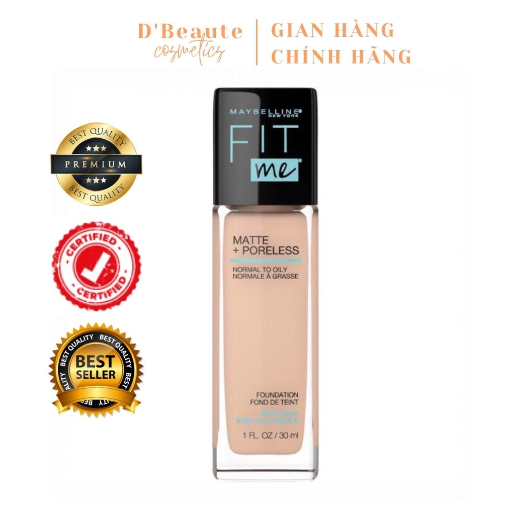 Kem Nền Mịn Nhẹ Kiềm Dầu Chống Nắng Fit Me Maybelline New York Matte SPF 22 30ml - Mỹ Chính Hãng