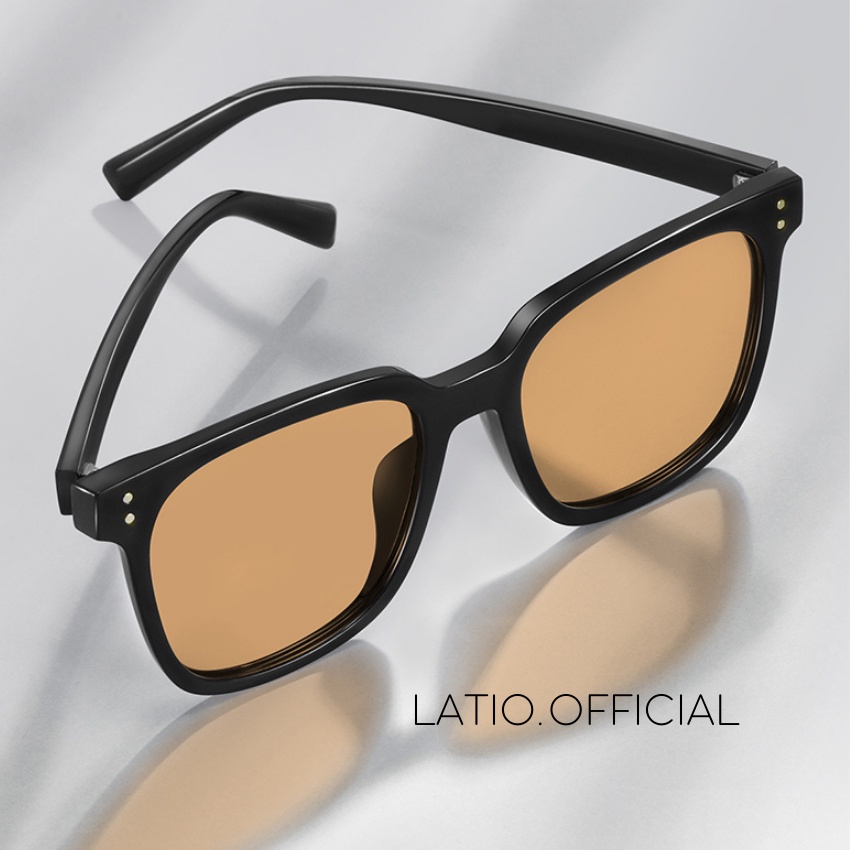 Kính râm nữ, Kính mát Nam Nữ LATIO kính mắt quốc dân thiết kế gọng vuông kết hợp với màu Gang màu tươi trẻ - KM42