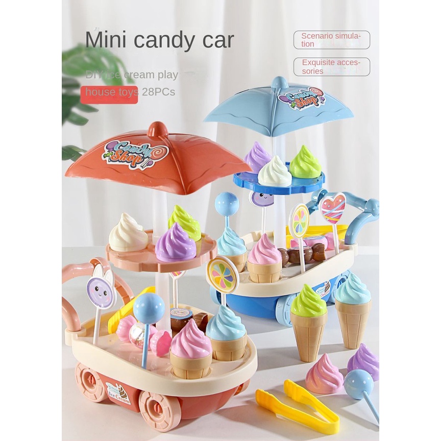 Bộ Đồ Chơi Xe Bán Kem Mini Xinh Xắn Dành Cho Bé