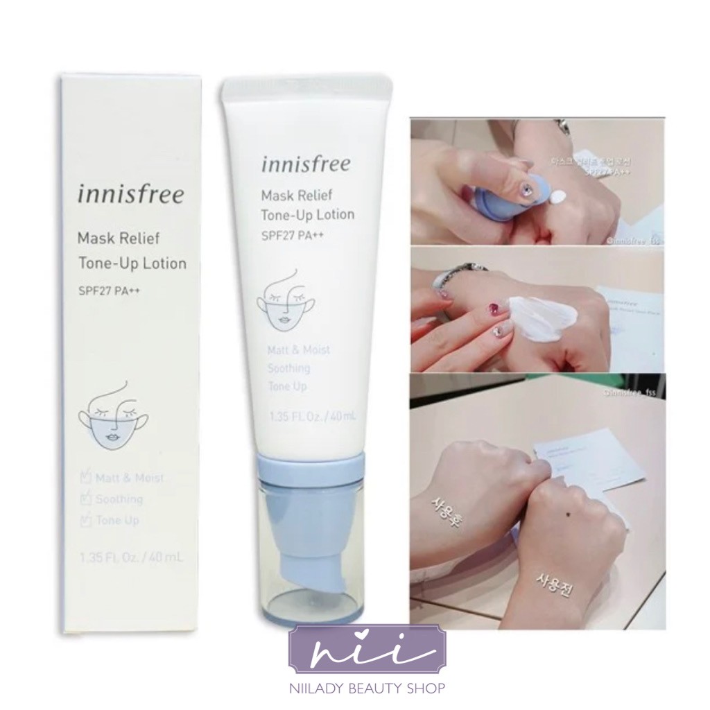 Sữa dưỡng nâng tone da Innisfree Mask Relief Tone-Up Lotion SPF27/PA++