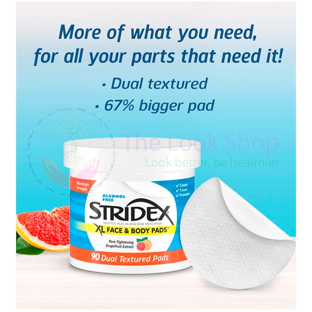 USA- Bông tẩm BHA 2% Stridex- Hỗ trợ giảm mụn, peel da