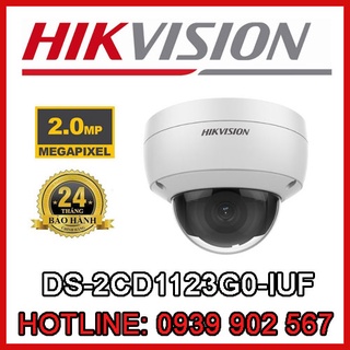 Camera ip dome hồng ngoại 2.0 megapixel hikvision ds-2cd1123g0-iuf
