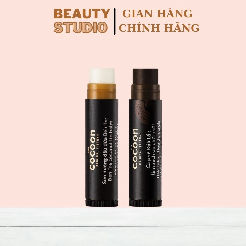 Combo Son Dưỡng Và Tẩy Da Chết Môi Cocoon 5g/cây