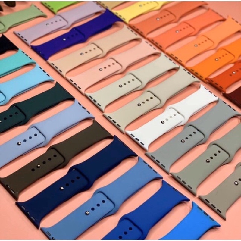 💥 15 MÀU⏰ DÂY ĐỒNG HỒ CAO SU APPLE WATCH SPORT BANDS CAO CẤP FULL SIZE 1 2 3 4 5 6 SE 38mm 40mm 42mm 44mm