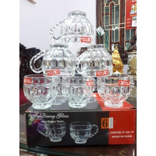 (Sale sốc) sỉ bộ 6 cốc thủy tinh có quai (hàng hot)