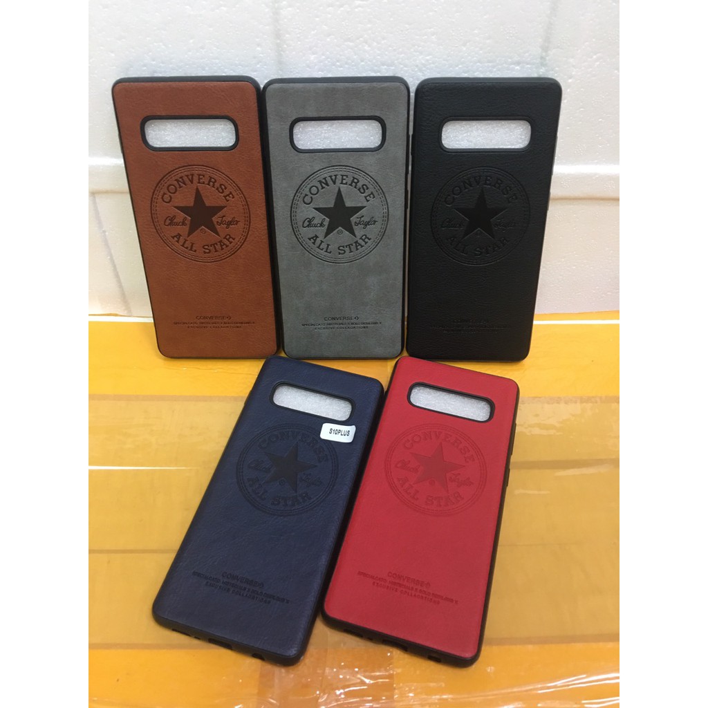 Ốp lưng cho Galaxy S10 Plus/ S10+ giả da Converse chống sốc siêu đẹp