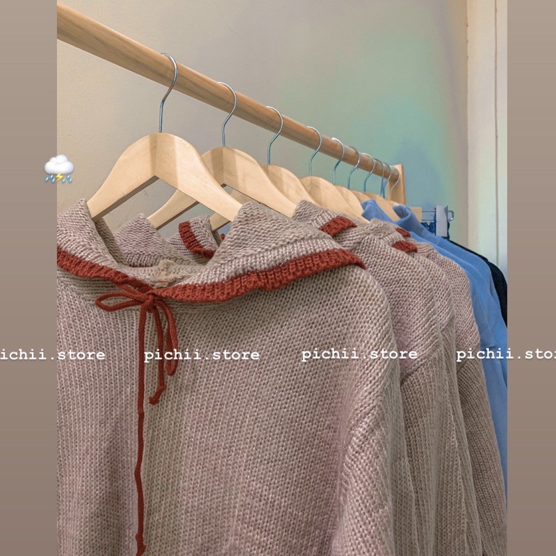 SẴN/ ORDER Áo hoodie len dài tay viền nhún ulzzang - nhiều mẫu | BigBuy360 - bigbuy360.vn