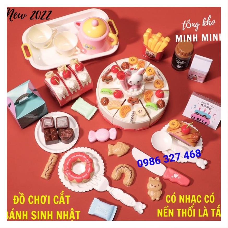 Đồ Chơi Bánh Sinh Nhật,Đồ Chơi Cắt Bánh Ngọt- loại lớn 85 CHI TIẾT KÈM NHẠC VÀ ĐÈN  Cho Bé trai, bé gái