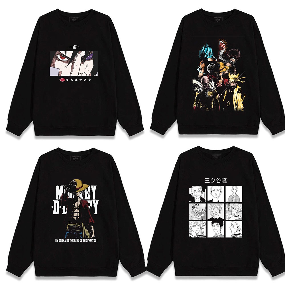 🔥Áo Naruto🔥BST mẫu áo Sweater in hình Anime Naruto Itachi - One Piece - TOkyo Revenger - Neon Genesis siêu chất