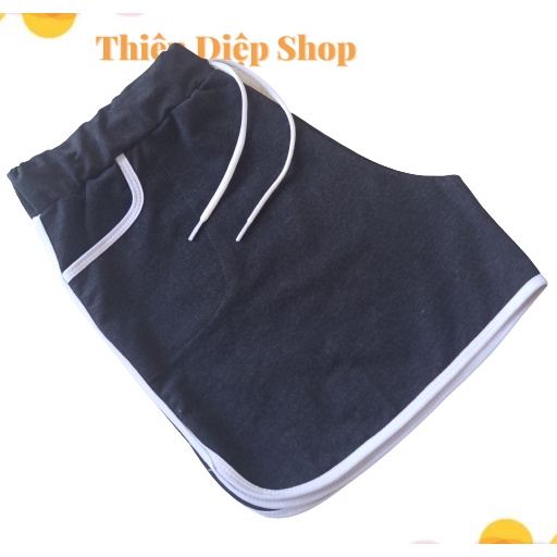Quần đùi nữ siêu Big size (70kg - 85 Kg) mặc nhà màu đen, quần short ngắn dây rút vãi thun cotton, dáng ôm. | BigBuy360 - bigbuy360.vn