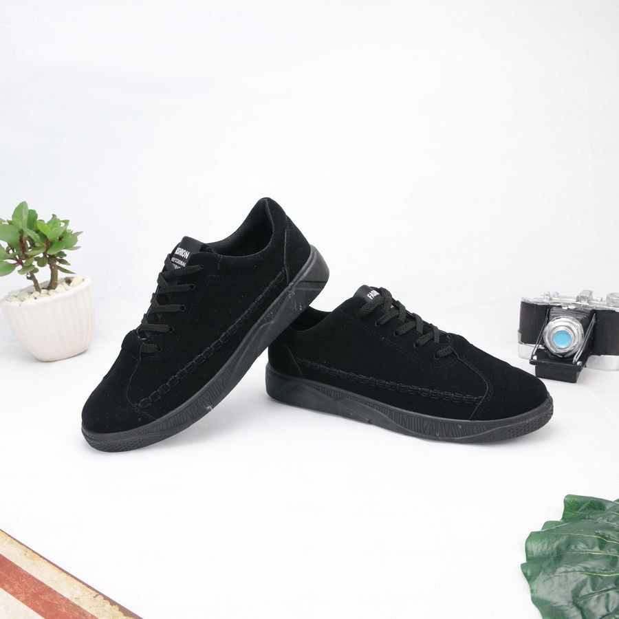 Giày sneaker nam full đen kiểu da lôn DD389 Shop ĐỊCH ĐỊCH