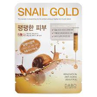 [Nhập khẩu] 1 miếng mặt nạ dưỡng ẩm, trắng da Hàn Quốc Dabo Mask Pack Snail Gold  ốc sên 23ml- Hàng chính hãng