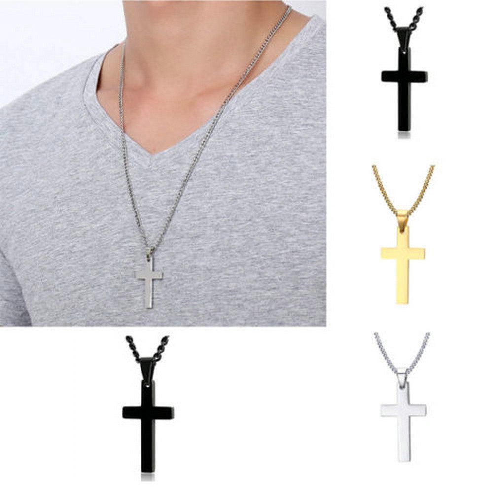 Dây chuyền mặt hình chữ thập bằng thép không gỉ dành cho nam và nữ