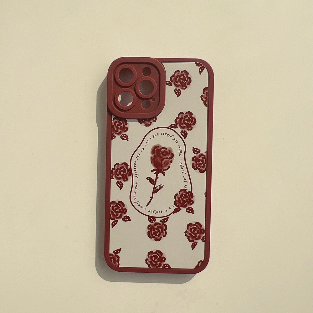 Ốp iphone, ốp điện thoại màu đỏ đậm nữ tính Red Rosie 7/7 Plus/8/8 Plus/XS Max/11/11 Pro/11 Pro Max/12/12 Pro/12 Pro Max