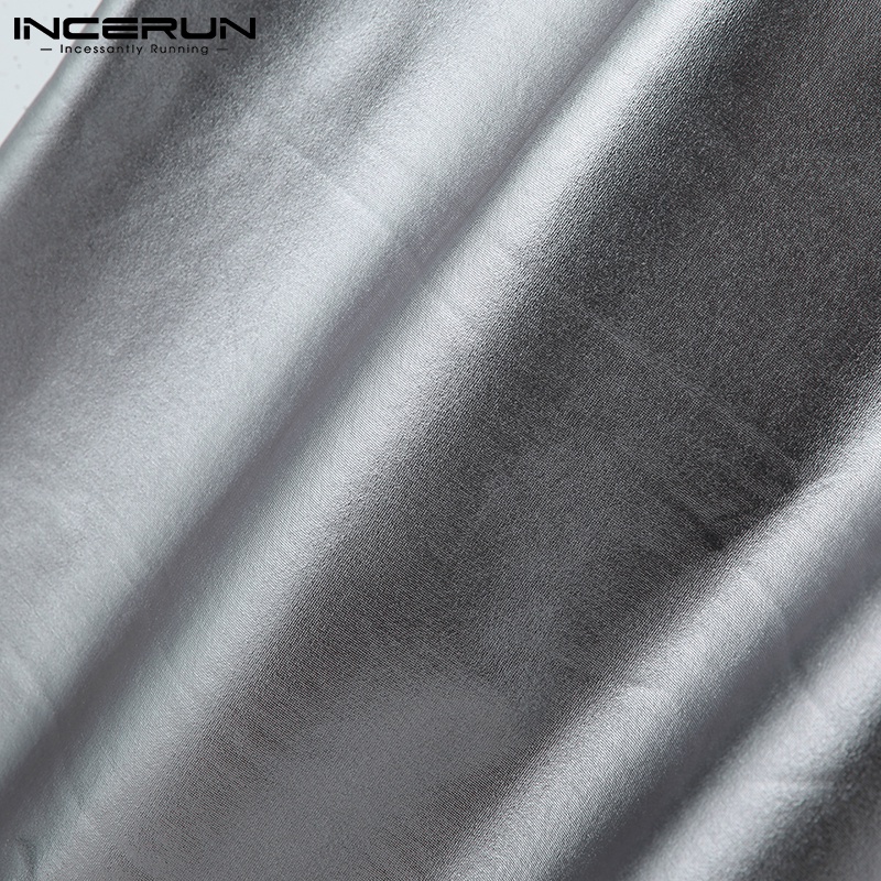 Áo thun ba lỗ INCERUN cổ tròn màu trơn thời trang cho nam