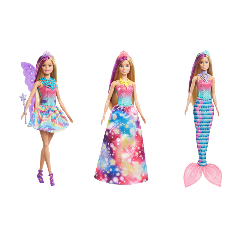 Món quà mới Barbie cổ tích công chúa đa dạng hộp nàng tiên cá búp bê cô gái qua nhà dressup đồ chơi GBJ72