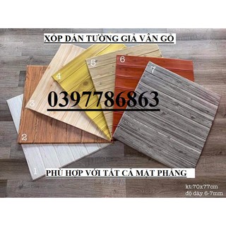 Free Ship - Xốp Dán Tường 3D Giả Gỗ 70x77cm Chuẩn Hàng Loại 1 Giá Rẻ Bắc Ninh