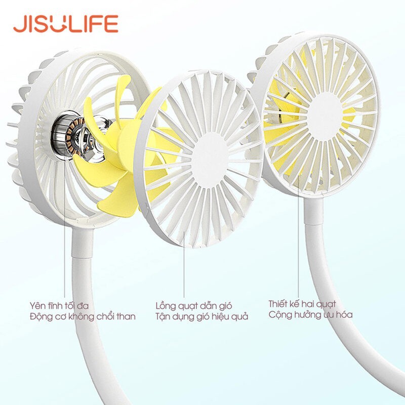 Quạt mini đeo cổ Jisulife FA11_Tích hợp đèn chiếu sáng, hoạt động yên tĩnh, biên độ thổi rộng, sư dụng lâu_BH 12 tháng | BigBuy360 - bigbuy360.vn