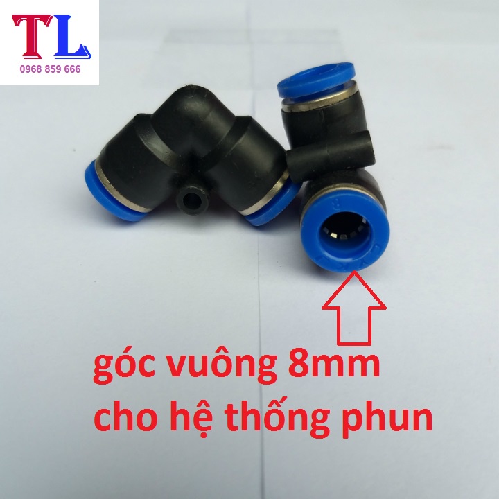 Cut nối góc vuông 8mm cho hệ thống phun sương,khí nén
