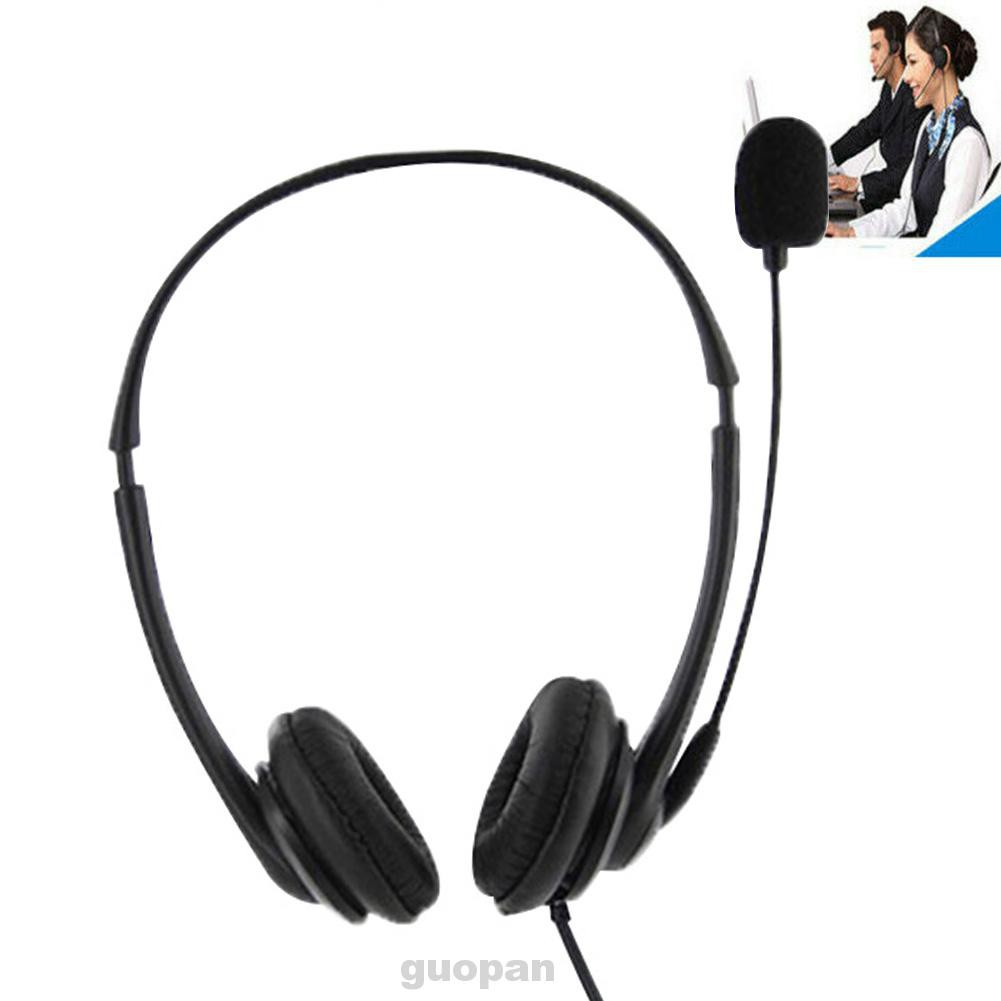 USB Port Office Noise Cancelling Hands Free Left Right 360 Rotatable Volume Adjustable Call Centre Headset Microphone