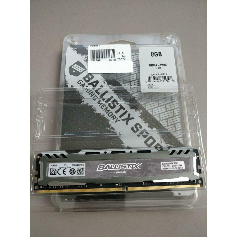 Bộ Nhớ Ram Crucial Ballistix Sport LT 8GB DDR4 2400 BLS8G4D240FSB Xám