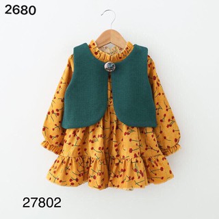 Bk* set váy nhung + áo len khoác size 2 - 7 t