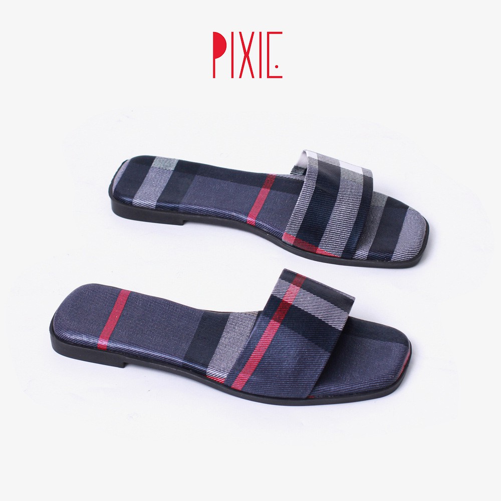 [Mã WABRPX55 giảm 12% đơn 99K] Dép Nữ Bệt Bảng Ngang Kẻ Dọc Pixie X741