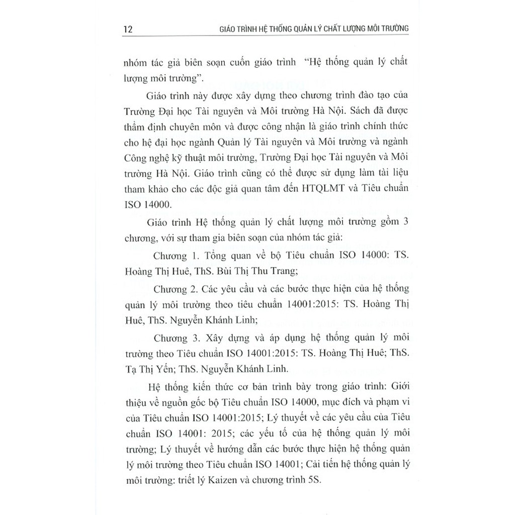 Sách - Giáo Trình Hệ Thống Quản Lý Chất Lượng Môi Trường