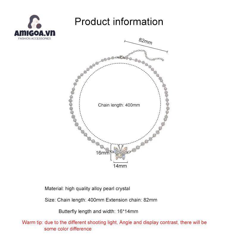 ✨✨Vòng cổ xỏ hạt ngọc trai giả mặt hình bươm bướm kiểu Hàn Quốc thời trang cho nữ