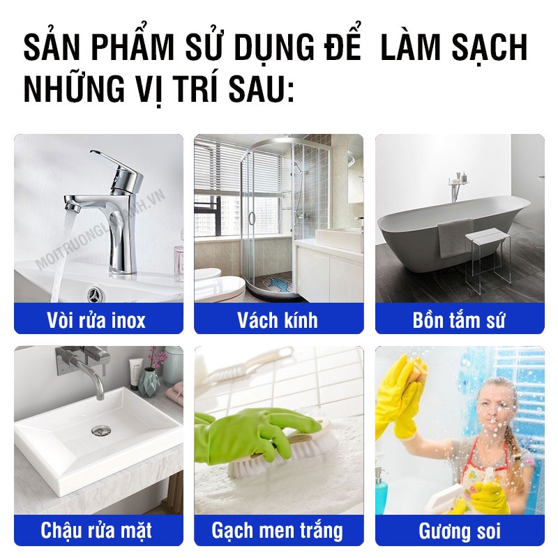 Tẩy cặn canxi, tẩy rửa nhà tắm HGO Plus tẩy vòi inox vách kính bồn sứ gạch men siêu sạch an toàn tiện lợi - 500ML