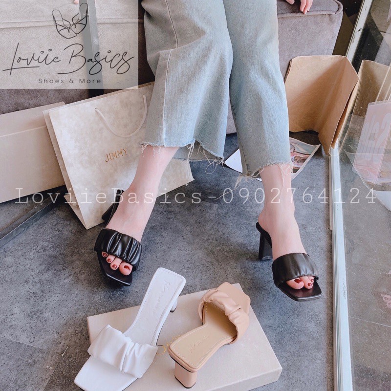 GUỐC CAO GÓT LOVIIE BASICS ĐẾ VUÔNG - GUỐC NỮ THỜI TRANG 7 PHÂN - QUAI NGANG GÓT VUÔNG D201111 D200356