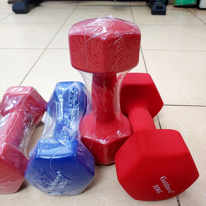 Tạ tay bọc cao su cao cấp Goldnova loại 8kg [Màu ngẫu nhiên]