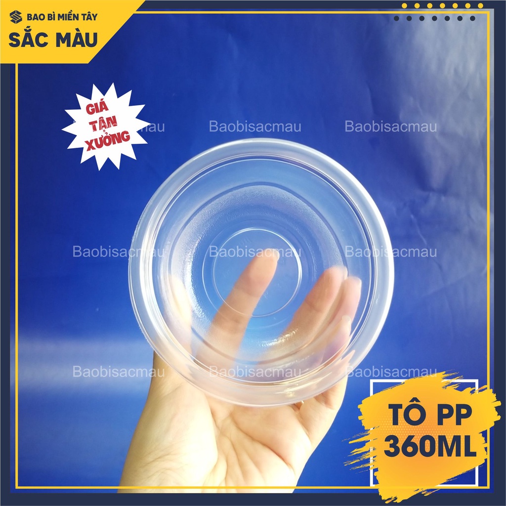 Set 50 Tô nhựa PP 360ml kèm nắp, tô nhựa đựng thực phẩm, chịu nhiệt tốt