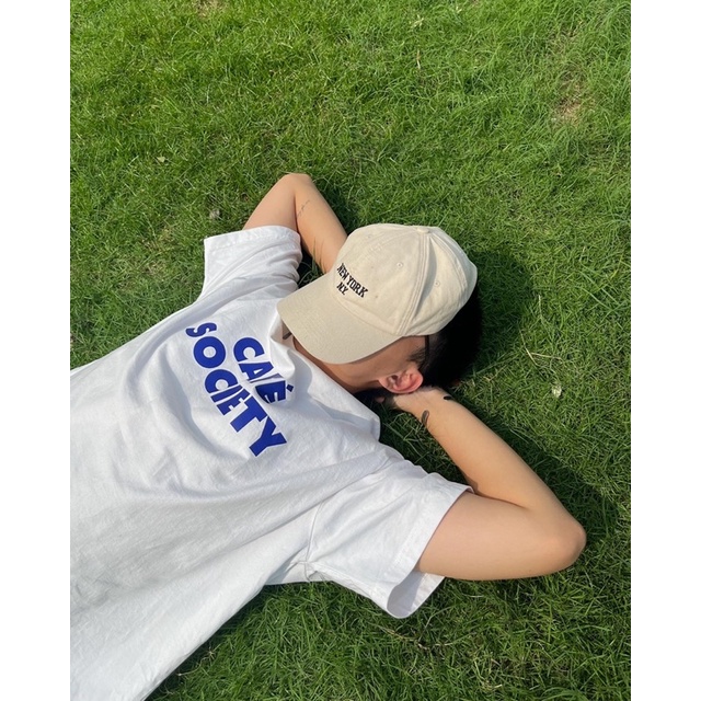 Áo thun CAFE SOCIETY chữ xanh dương