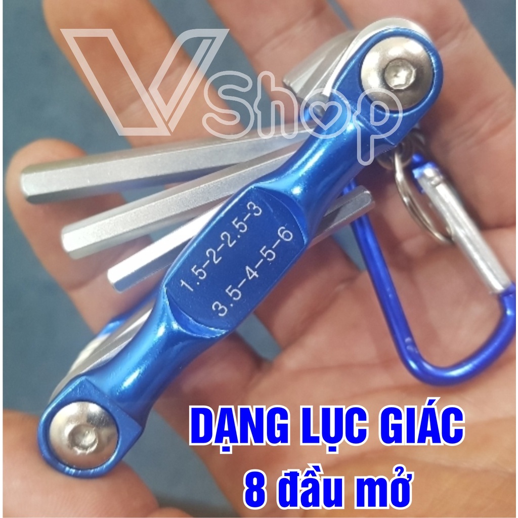 Bộ dụng cụ mở vít xếp  gọn. đầu hoa thị và đầu lục giác