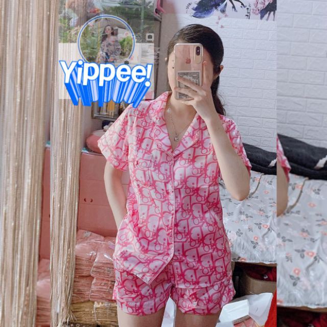 ♥️ Shop Uy Tín ♥️ Bộ Pijama Đùi Lụa Cao Cấp Có Túi 40_60kg