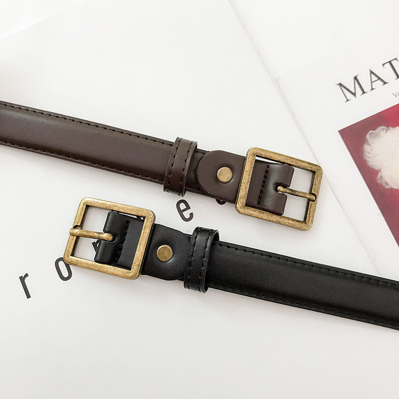 Thắt Lưng Khóa Mạ Vàng Phong Cách Retro Hàn Quốc