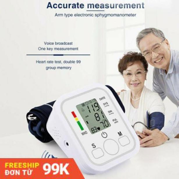 Máy Đo Huyết Áp Bắp Tay Electronic Blood Pressure Monitor - Quà Tặng Cho Ông Bà Bố Mẹ - BẢO HÀNH 1 ĐỔI 1