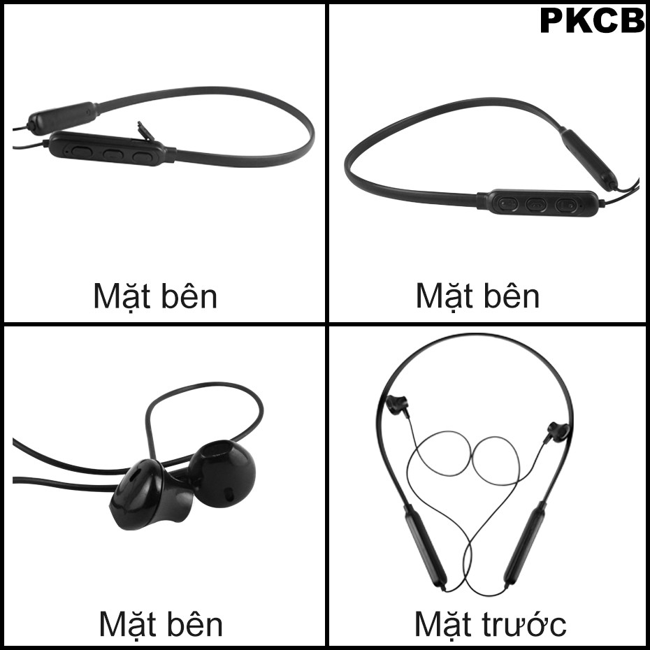 Tai Nghe Bluetooth Wireless PKCB07 Thể Thao Âm Thanh Chân Thực Sống Động Cao Cấp ĐEN Chính Hãng