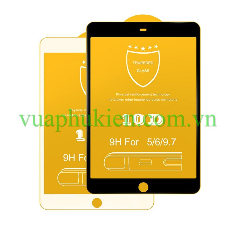 Kính cường lực 10D cho iPad Mini 1/2/3/4/5/6, iPad Air/Gen 8 10.2" 2018/2019, Pro 9.7/10.5/11/12.9 inch M1