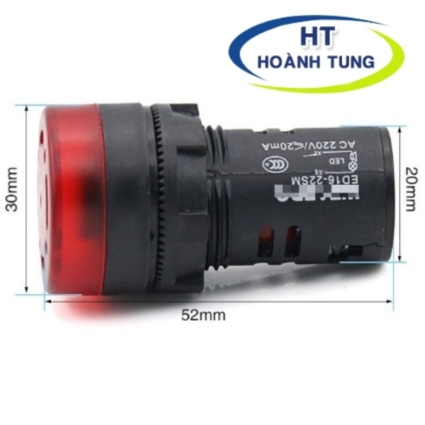 Còi đèn báo động phi 22mm AD136-22SM đèn led nhấp nháy cảnh báo điện áp 24VDC và 220VAC lắp đặt tủ điện