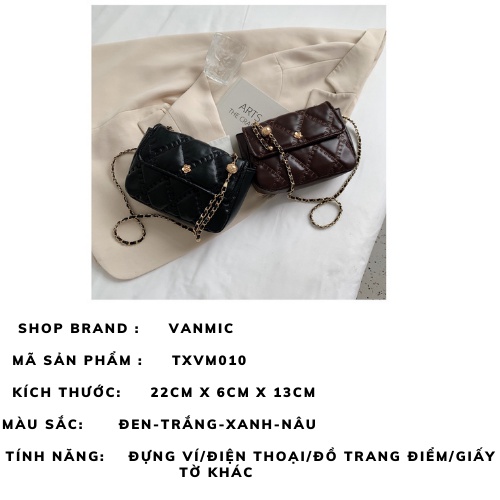 Túi đeo chéo nữ mini nhiều ngăn đi chơi da mềm cá tính thời trang giá rẻ  VANMIC TXVM010