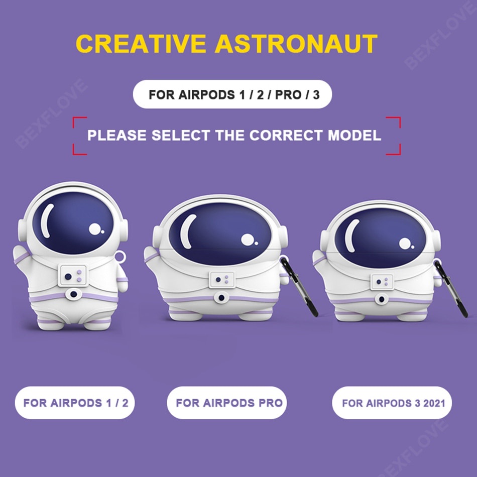 Vỏ bảo vệ hộp sạc tai nghe Airpods 2 3 Pro bằng silicon họa tiết hoạt hình 3D dễ thương