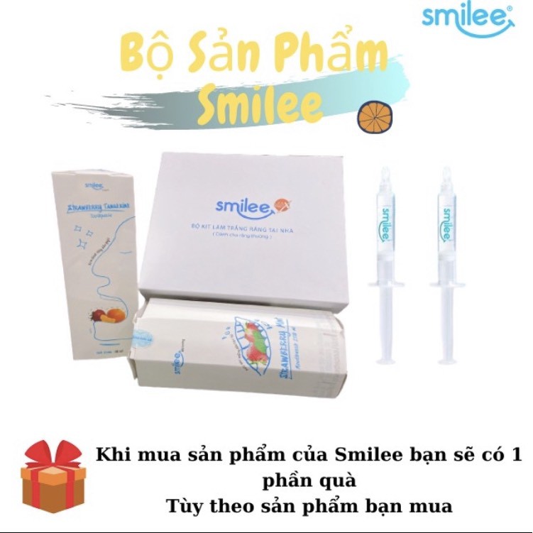 [2 QUÀ]Bộ Kít Tẩy Trắng Răng Smilee Làm Trắng Răng Tại Nhà Bằng Máy Tra Gel Smilee Sau 7 NGày Giá Sĩ