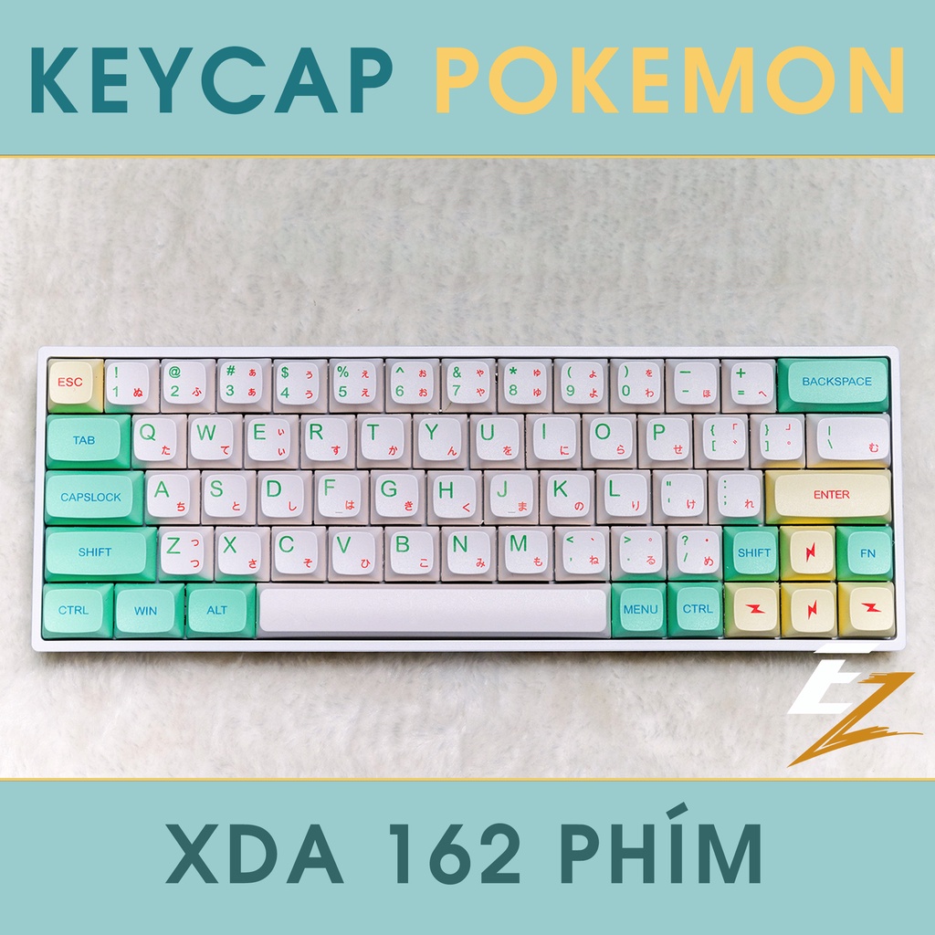 Keycap Cho Bàn Phím Cơ Pokemon Thick PBT XDA Profile 162 Phím | Ezpc