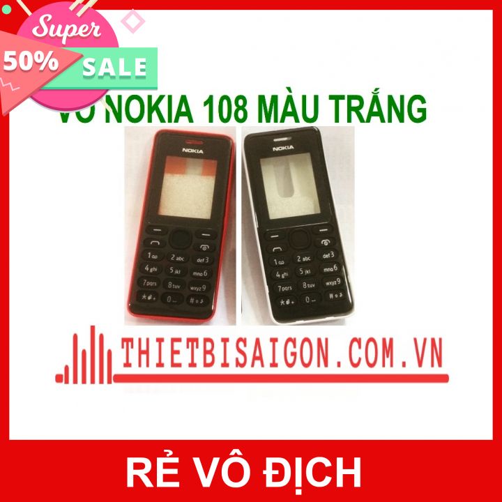 VỎ NOKIA 108 CÓ PHÍM MÀU TRẮNG