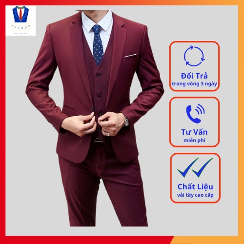 Bộ vest đỏ cao cấp full size[ Áo + Quần ]