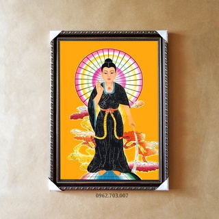 Tranh Mẹ Diêu Trì Địa Mẫu 35x47cm bằng vải phủ bóng khung composite